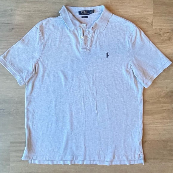 Men's Polo Ralph Lauren Classic Fit Short Sleeve Polo Shirt Gray Size L - Picture 2 of 9